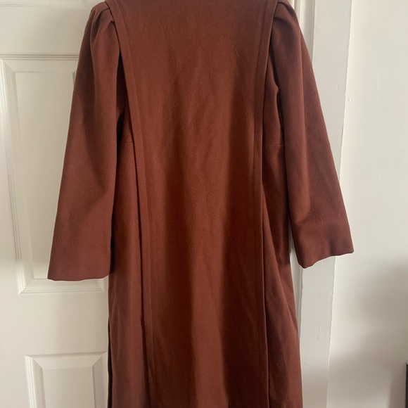 Vintage Diane Charles Brown Wool Full Length Winter Coat - Picture 9 of 16